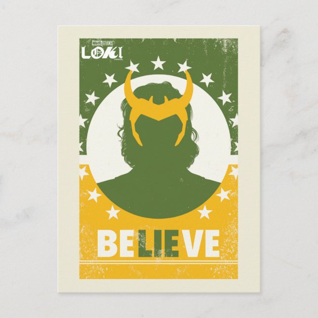Carte Postale Affiche "Croire" du Président Loki (Devant)