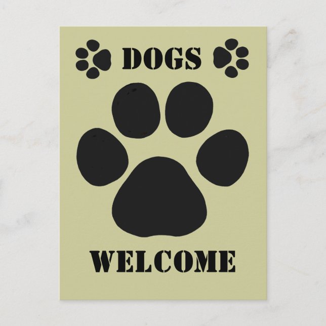 Carte Postale Affiche de bienvenue de chiens (Devant)