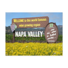 Affiche de bienvenue de la vallée de Napa avec le