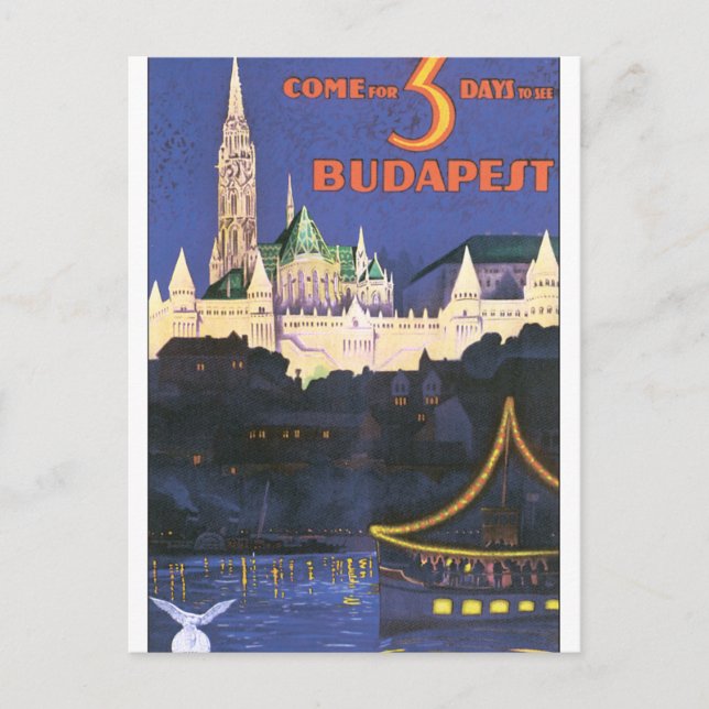 Carte Postale Affiche de Budapest (Devant)