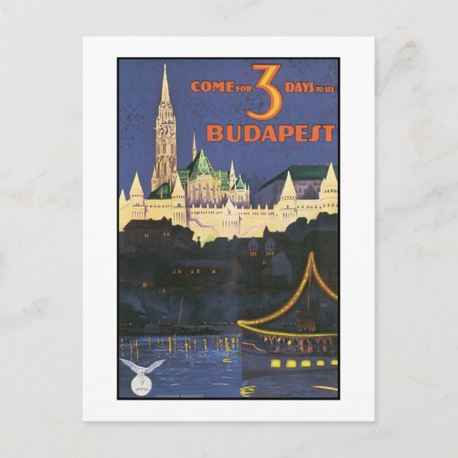 Carte Postale Affiche de Budapest (Devant)