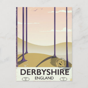 Carte Postale Affiche de chemin de fer vintage Derbyshire.