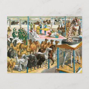 Carte Postale Affiche de cirque de personnes de différentes nati