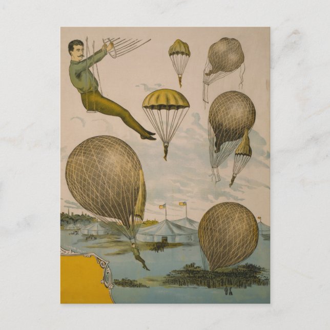 Carte Postale Affiche De Cirque D'Un Ballon Aérien (Devant)