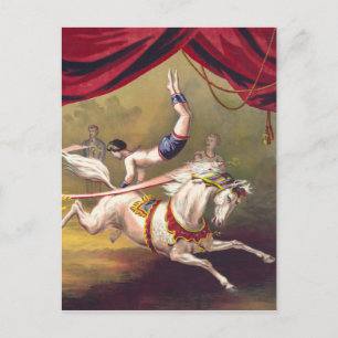 Carte Postale Affiche de cirque montrant l'acrobate se produisan