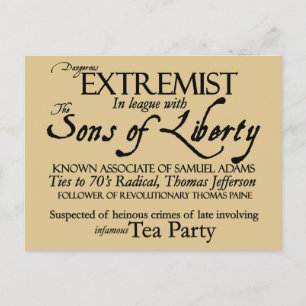 Carte Postale Affiche de dangereux extrémiste : style du 18e siè