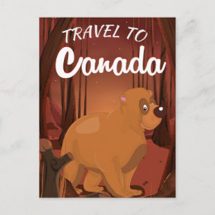 Carte Postale Affiche de dessin animé pour voyager au Canada