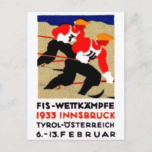 Carte Postale Affiche de la course de ski autrichienne 1933