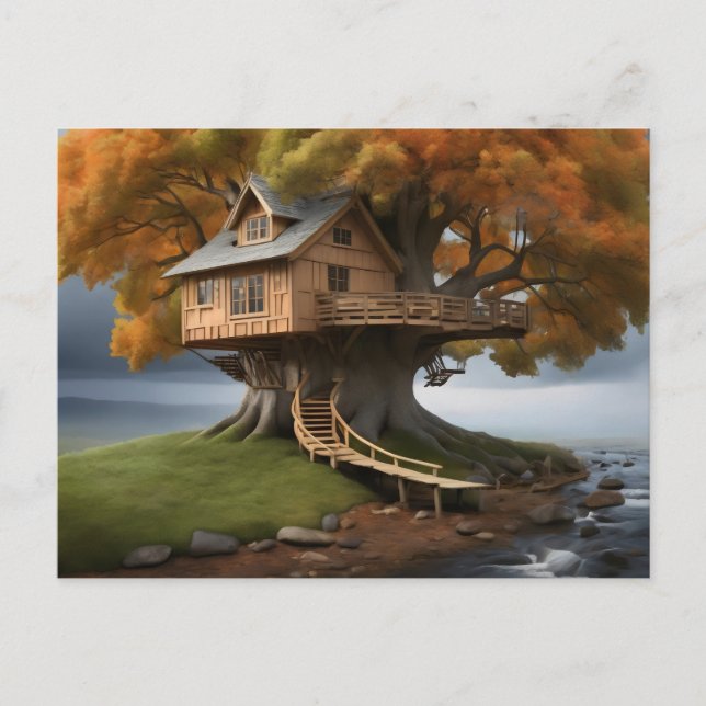 Carte Postale Affiche de la maison d'arbres ronde (Devant)