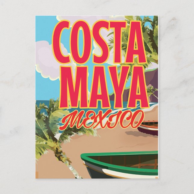 Carte Postale Affiche de la plage Costa Maya Mexico (Devant)