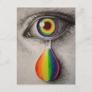 Carte Postale Affiche de larmes arc-en-ciel