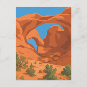 Carte Postale Affiche de paysage d'arche de roche du désert du S