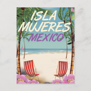 Carte Postale Affiche de plage d'Isla Mujeres Mexique