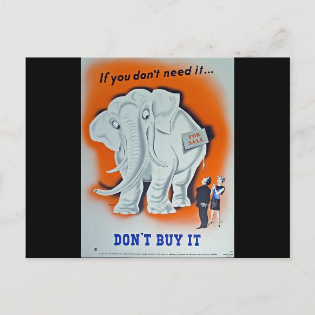 Carte Postale Affiche de propagande "Si vous n'en avez pas besoi (Devant)