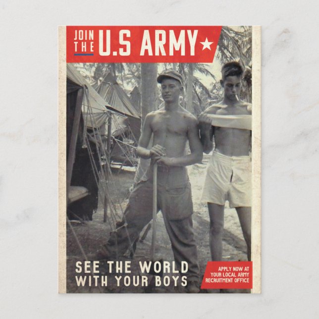 Carte Postale Affiche de recrutement de l'armée américaine (Devant)