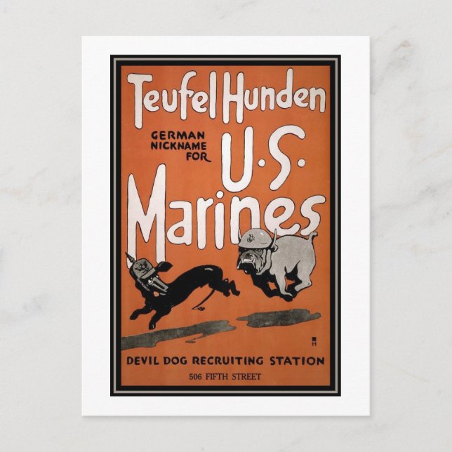 Carte Postale Affiche de recrutement des Marines américains (Devant)