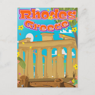 Carte Postale Affiche de Rhodes Greece Travel.
