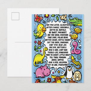 Carte Postale Affiche de rime See You Later Alligator – Joli Ani