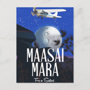 Carte Postale Affiche de safari pour le Massai Mara, Kenya !