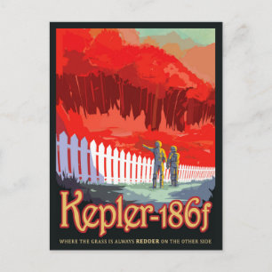 Carte Postale Affiche de science-fiction sur les voyages futurs 
