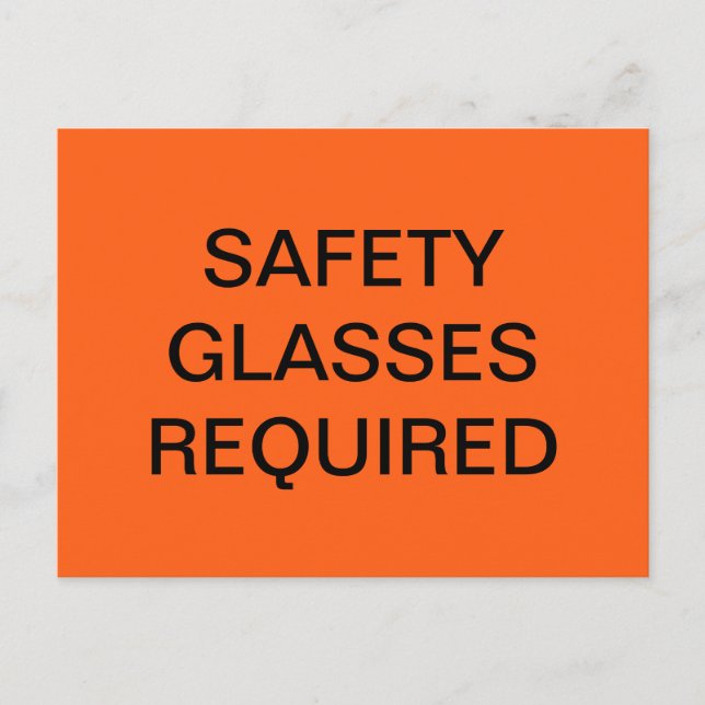 CARTE POSTALE AFFICHE DE SÉCURITÉ OBLIGATOIRE LUNETTES DE PROTEC (Devant)