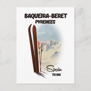 Carte Postale Affiche de ski Baqueira-Beret Espagne.
