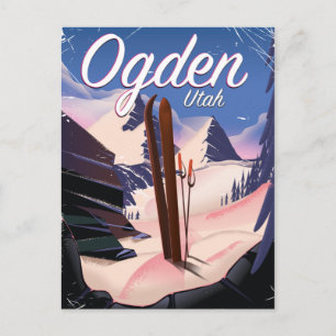 Carte Postale affiche de ski d'Ogden, Utah
