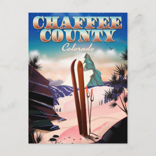 Carte Postale Affiche de ski du comté de Chaffee, Colorado.