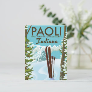 Carte Postale Affiche de ski du comté d'Orange Paoli Indiana