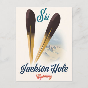 Carte Postale Affiche de ski Jackson Hole Wyoming