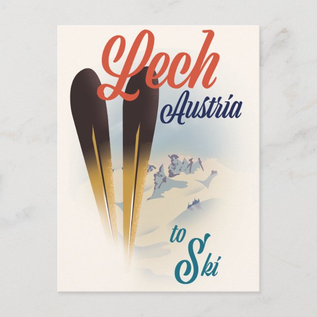 Carte Postale Affiche de ski Lech Austria (Devant)