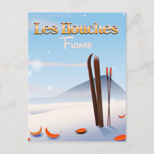 Carte Postale Affiche de ski Les Houches France