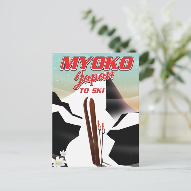 Carte Postale affiche de ski myoko japon (Debout devant)