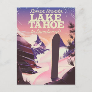 Carte Postale Affiche de snowboard Lake Tahoe Sierra Nevada USA