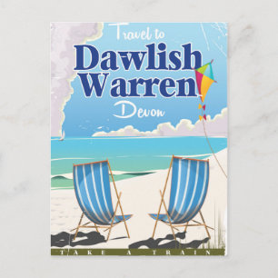 Carte Postale Affiche de train vintage Dawlish Warren Devon