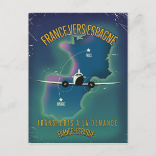 Carte Postale Affiche de vacances de la France vers l'Espagne