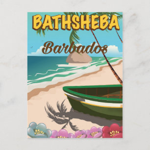 Carte Postale Affiche de vacances de la plage de Bathsheba à la