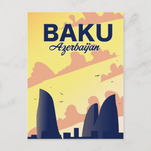 Carte Postale Affiche de vacances des Flame Towers à Bakou Azerb