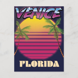 Carte Postale Affiche de vacances rétro à Venice Floride