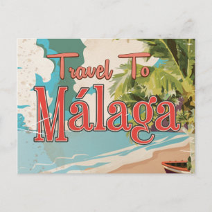 Carte Postale Affiche de vacances vintage à Málaga, Espagne