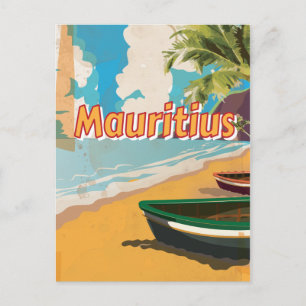 Carte Postale Affiche de vacances vintage à Maurice