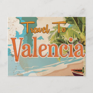 Carte Postale Affiche de vacances vintage à Valence, Espagne