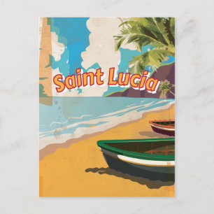 Carte Postale Affiche de vacances vintage de Sainte-Lucie