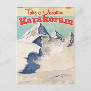Carte Postale Affiche de vacances vintage Karakoram
