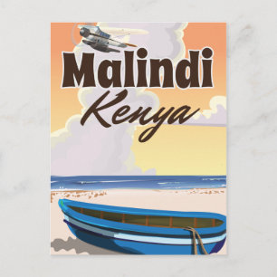 Carte Postale Affiche de vacances vintage Malindi Kenya