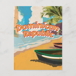 Carte Postale Affiche de vacances vintage République dominicaine