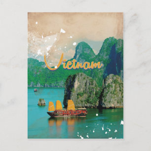 Carte Postale Affiche de vacances vintage vietnamienne