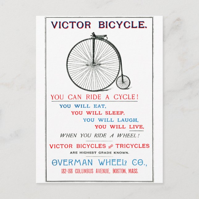 Carte Postale Affiche de vélo 1880 (Devant)