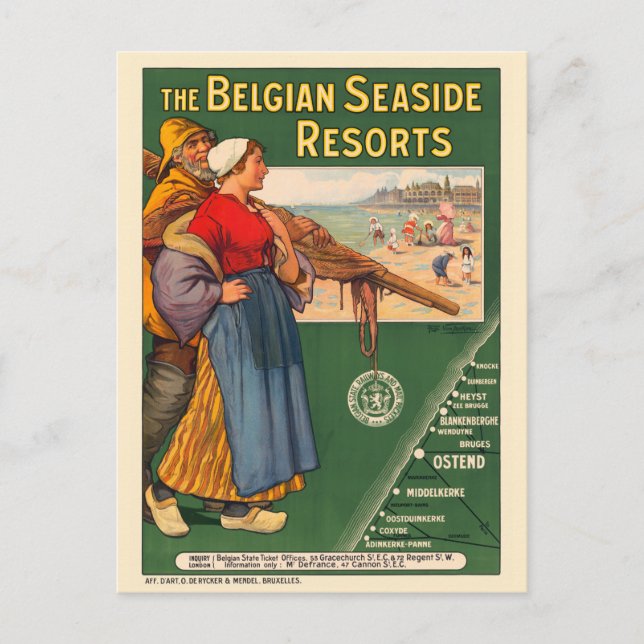 Carte Postale Affiche de Vintage 1910 (Devant)