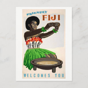 Carte Postale Affiche de Vintage voyage restaurée aux Fidji